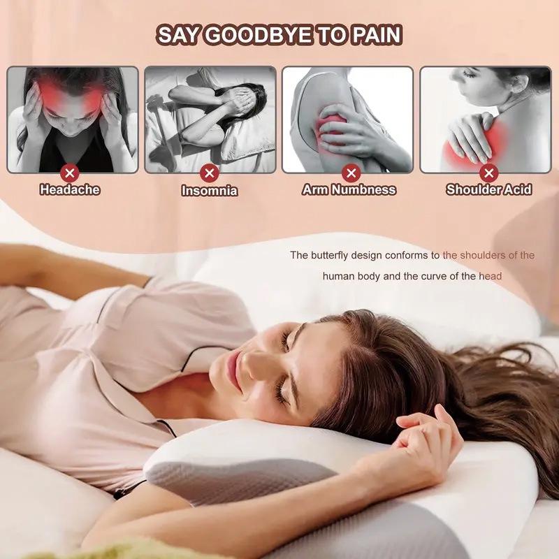 Butterfly-Shaped Memory Foam Neck Support Pillow – Non-Collapsing, Slow Rebound, Zero Pressure Comfort
