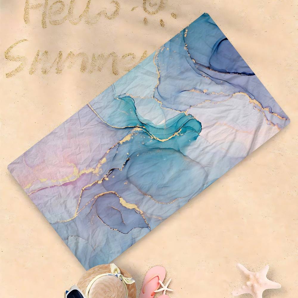 Stylish Marble Anime Beach Swimming Towel Soft Absorbent Washcloth Children's Gifts For Kids Travel Camping Gym