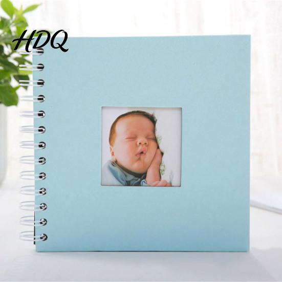 Small Photo Album Album 6 Inch Baby Memory Book Mini Scrapbook for Kids with Stickers & Decorative Compact Borders DIY First Year Milestone