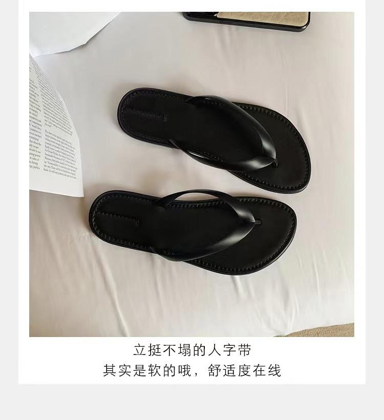 

Версия из коровьей кожи~ Натуральная кожа универсальные повседневные сланцы с простым носком пляжные шлепанцы женские летние сандалии 40