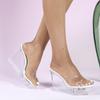 Versatile Wedge Heel Sandals Women's Summer New Sexy Crystal Transparent High Heels Heel Slippers
