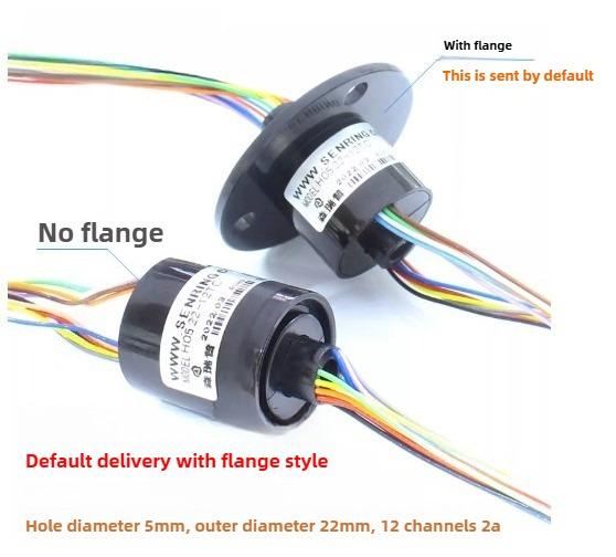 Durchgangsbohrung Schleifring ID5/8/10/12.7/20/25.4/30~60mm, AD22~130mm, Elektrischer Drehdurchführungs-Schleifring 6/12/18 Drähte, 2/5/10A