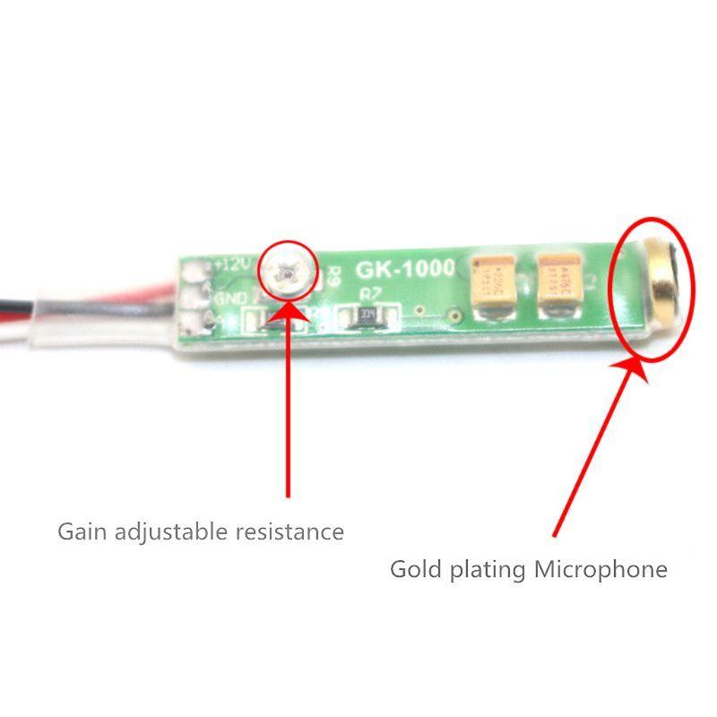 Output Volume Adjustable Special MIC Microphone Module Audio Pickup Adapter Module with Pre-amplifier for CCTV IP Camera Accesso