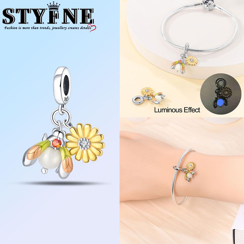 Copper Bouquet Romantic Sunflowers Firefly Theme Charm Beads Suitable For Original Bracelet Diy Gifts Jewelry