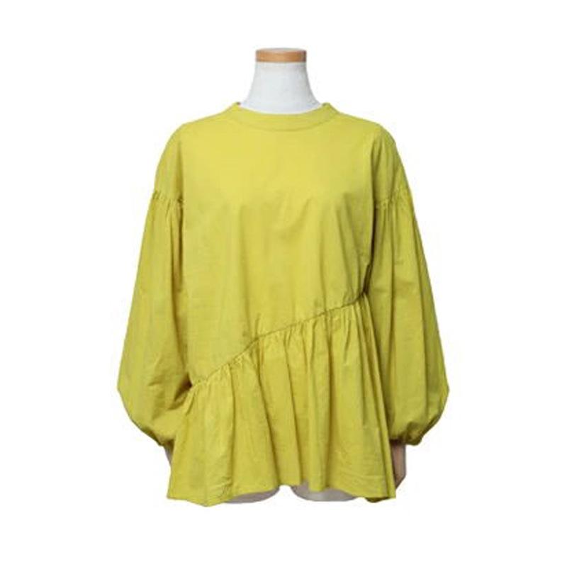 

Весенняя и осенняя женская рубашка Design Sense, однотонная свободная нерегулярная женская рубашка из чистого хлопка M