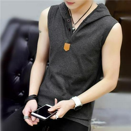 Men's Sleeveless Summer Sports Hoodie Vest