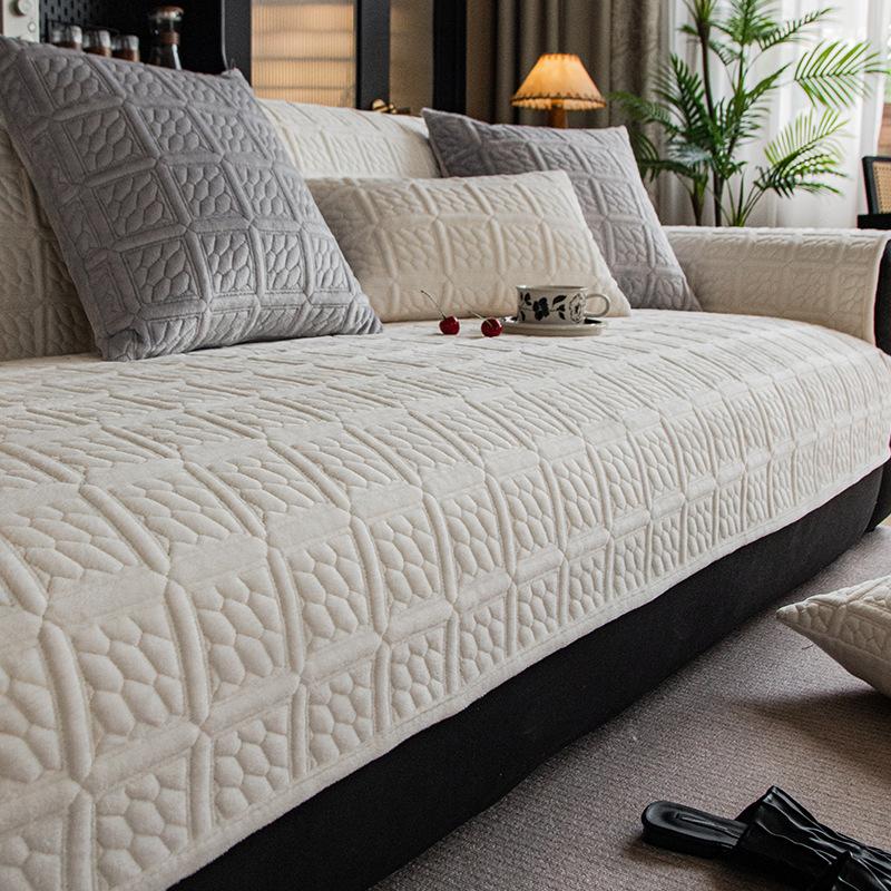 Simple and Thickened Sofa Cover Fabric Anti Slip One-piece Cushion for Autumn and Winter Soft and Delicate Machine Washable