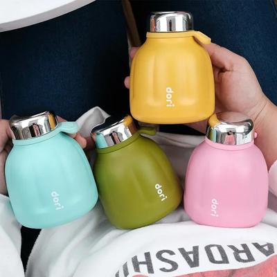 250ml Mini Pumpkin Thermos Stainless Steel Cute Girl Student Thermal Water Bottle Coffee Cup Mug Travel Pocket Water Bottle