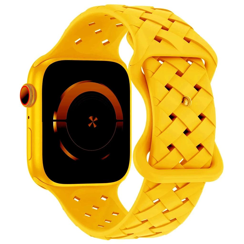 Silicone Strap for Apple Watch Band Ultra 2 49mm 46mm 45mm 44mm 42mm Sport Breathable Bracelet For IWatch Series 10 9 8 7 6 SE 5