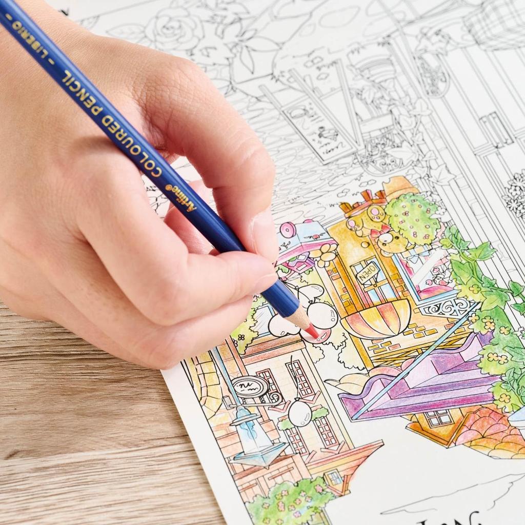 Shachihata Artline LIBERIO Colored Set with Pencil Pencils, 100-Color Sharpener, KCPL-100C/H