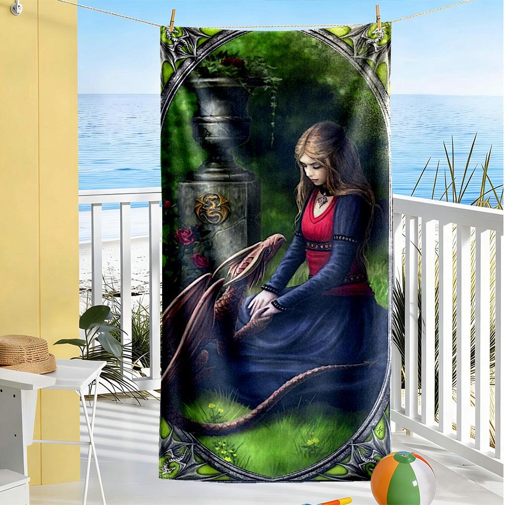 Gothic Style Beach Towel Super Soft Microfiber Quickdry Fabric Comfortable Lightweight