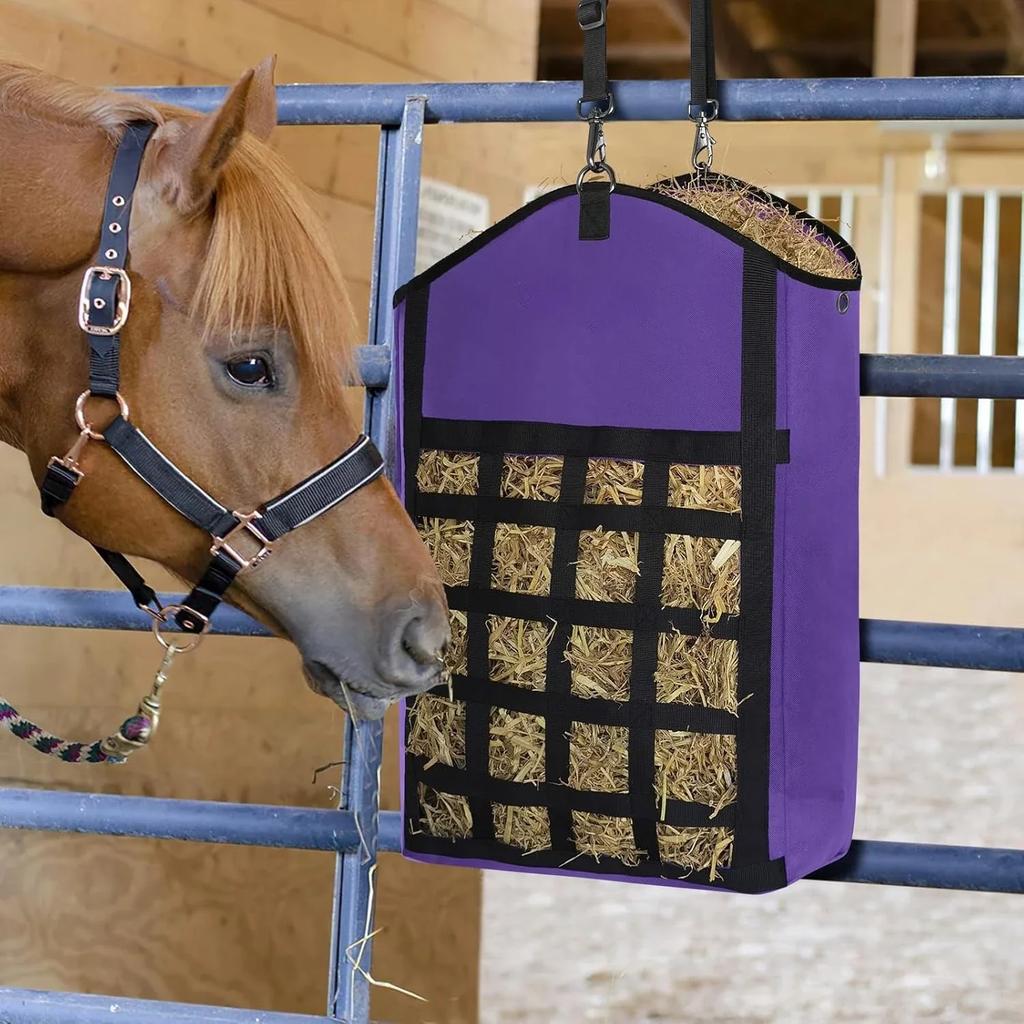 Heavy Duty Hay Storage Bag Large Capacity Slow Feeder Horse Hay Bag Portable Stable Feeding Tool Horse Care Supplies