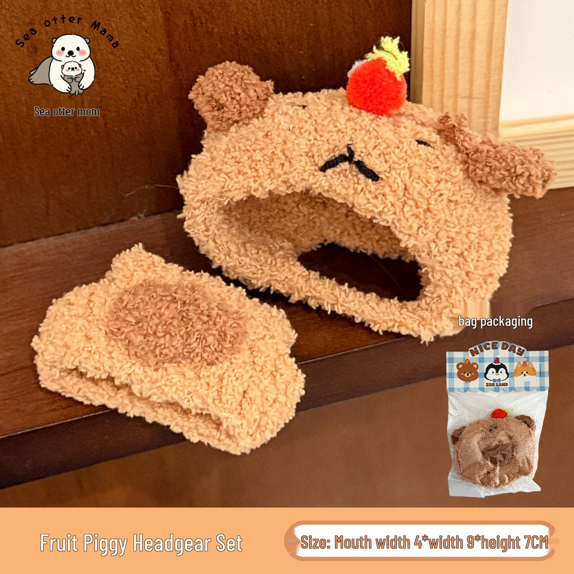 Knitted Wool Pet Headwear: Cute Doll Ornament Hat Cover