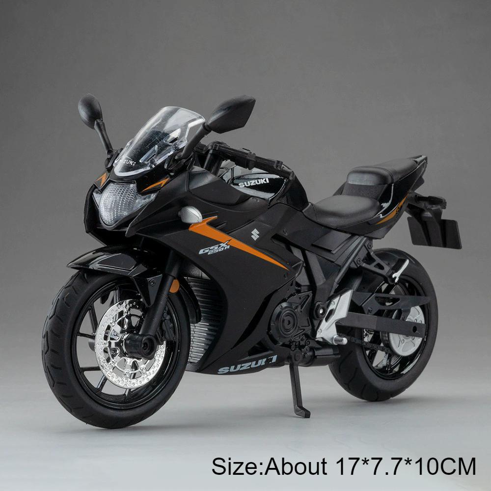 Scale 1:12 Suzuki Hayabusa GSX250R Motorcycle Model Toy Car Alloy Body Rubber Tires Music Light Motor Models Collectible Item