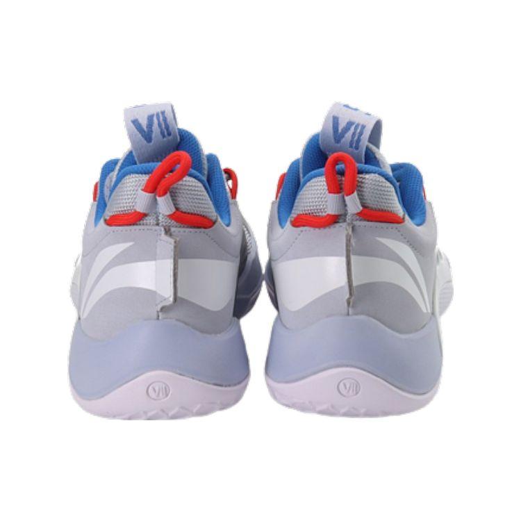 Li Ning Sonic 7 Low Slip Resistant Durable Low Top Basketball Shoes Men sneakers Blue White ABAP033-3