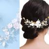 Elegant Artficial Pearls Flower Hair Vine Bridal Flower Hairband For Wedding Bride Bridesmaid And Flower Girl Photography