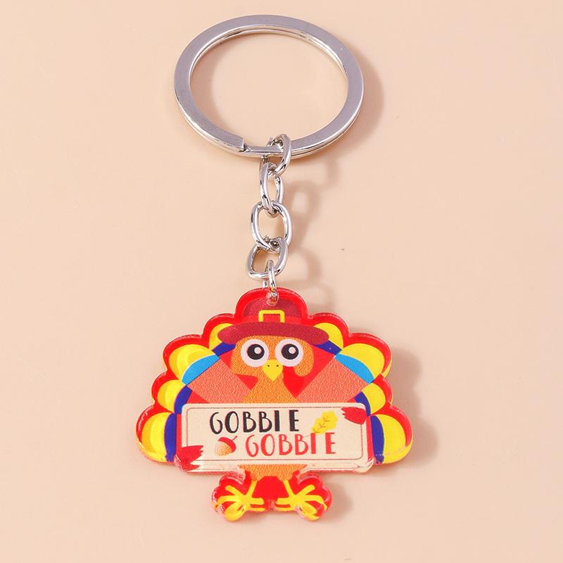 Cute Resin Animal Dinosaur Keychain Turkey Key Ring Pendants for Car Key Holder Women Girls Handbag Decor DIY Key Chain Gift