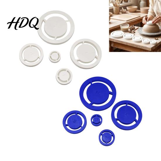 Ceramic Trimming Guide 5Pcs/Set Pottery Foot Ring Tools Clay Base Aligner Wheel Thrown Bowl Molder for Bowls And Mugs DIY Projects Tool