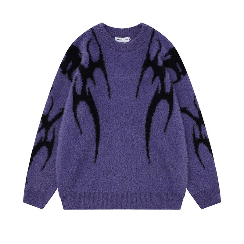 Herren Retro Lockerer Mohairpullover - Herbst/Winter Stil, Trendige Hochwertige Amerikanische Marke