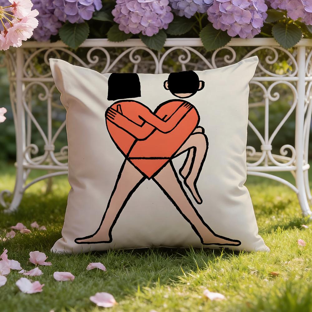 Ästhetische Kunst J-Jean-Jullien Kissenbezug Home & Auto Doppelszenen-Kissenbezug: Wendbar für höchsten Tragekomfort