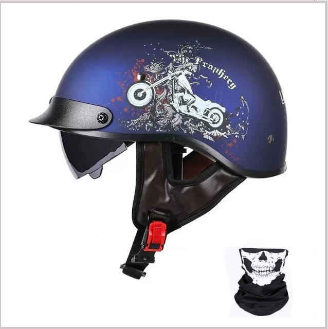 3C Certified Half Helmet Vintage Motorcycle Helmet Harley Motorcycle Helmet Electric Vehicle Bucket Helmet