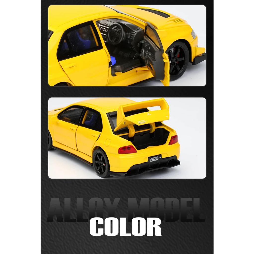 1/32 Scale Mitsubishi Lancer Evolution Right Rudder Serie Super Racing Metal Alloy Diecast Car Model Sound & Light Gift for Friend