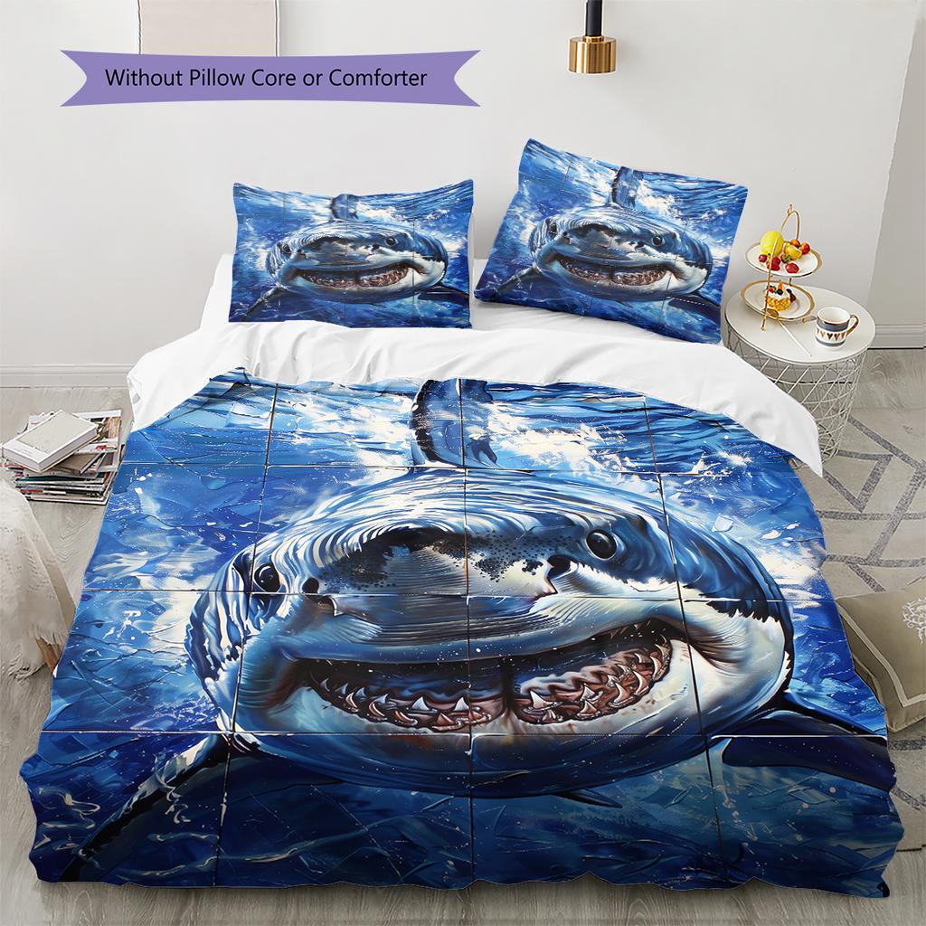 Animal Pattern Bedding Quilt Set Quilt Cover Pillowcase Home Decoration Gift (1 * Duvet Cover + 2 * Pillowcase, Without Core)