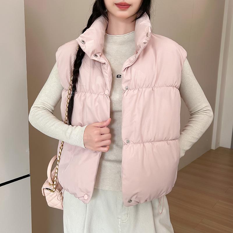 New Standing Collar Vest In Autumn and Winter Versatile Fashion Loose Fashionable Short Casual Vest Vest Jacket for Women