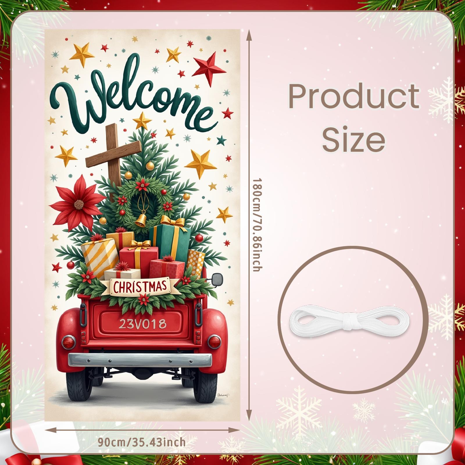 

Christmas Banner Red Truck Seasonal Banner Holiday Banner Christmas Tree Event Decoration For Indoor Decoration Home Decoration