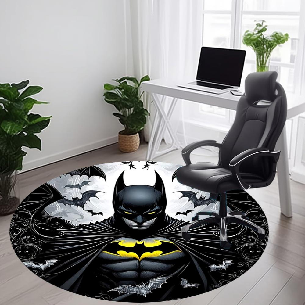 1pc Batman Office Round Area Rug, Under Office Chairs Bedroom Living Room Home Decor, Room Deco, Available in Various Sizes