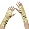 1 Pair Punk Style Fingerless Gloves Glossy Finish Performance Gloves  Hip Hop Performance
