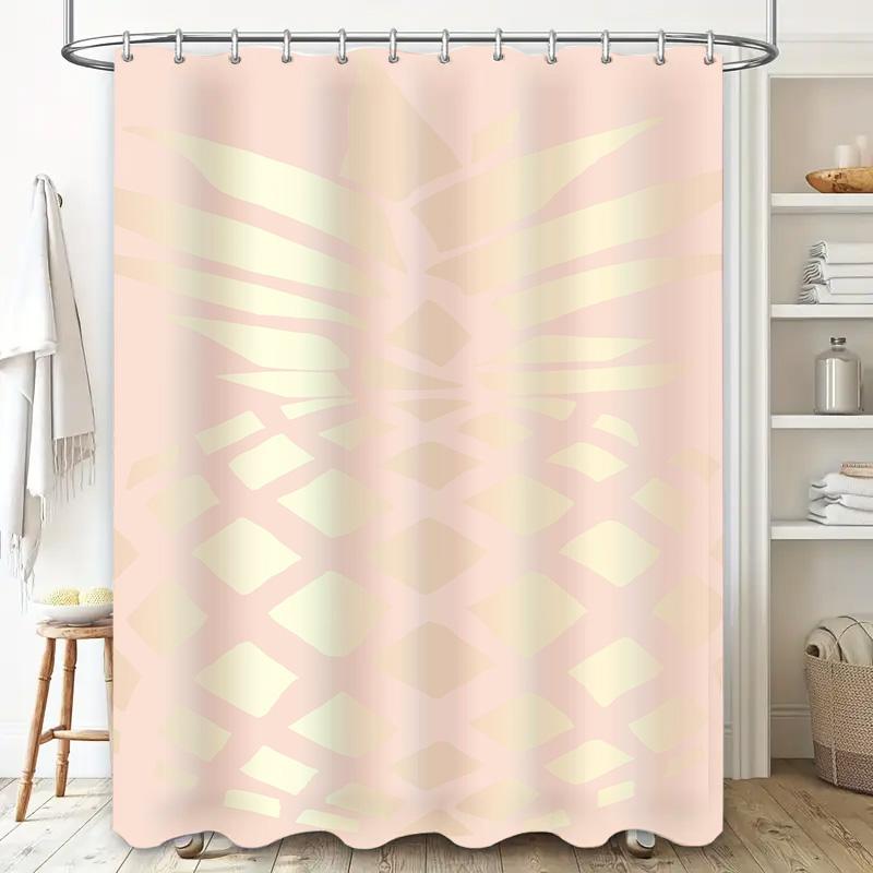 Gold Pineapple Shower Curtain Luxurious Pink Bath Decor With Modern Design For Home Decoration Size: 69X72 Inches (Lxw)