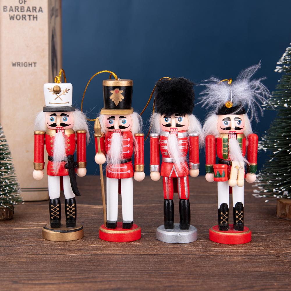 Classic Red & Gold Soldier Nutcracker Ornament Set