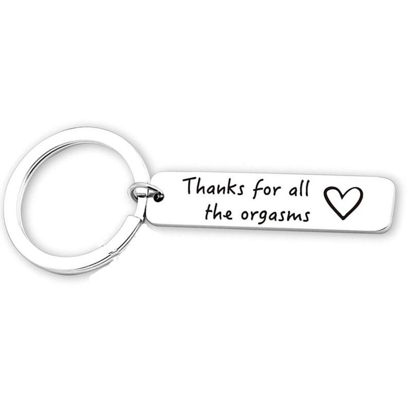 

Couple Humorous Valentines Day Long Strip Stainless Steel Keychain Stainless Steel Keychain for Mothers Day and Fathers Day Backpack Bag Pendant 1.2*5CM