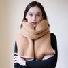 Autumn and winter homemade designer solid color versatile high-end locking edge thickened warm scarf scarf