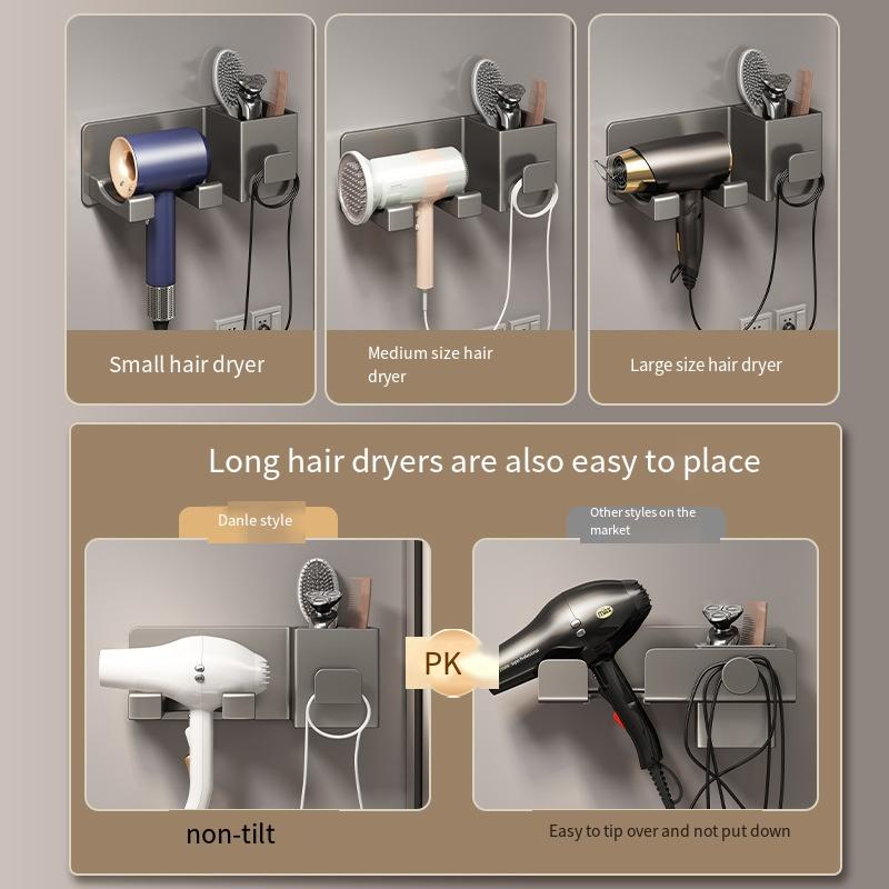 Hair Dryer Storage Rack Non Perforated Bathroom Wall Mounted Hair Dryer Bracket Bathroom Air Duct Storage Rack Hanging Rack