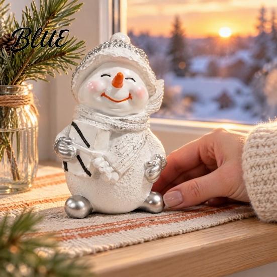 Tiered Tray Decor Christmas Snowman Resin Figurine Festive Tabletop Ornament for Home Living Room Winter Decorations Dining Table Decor Cute Holiday