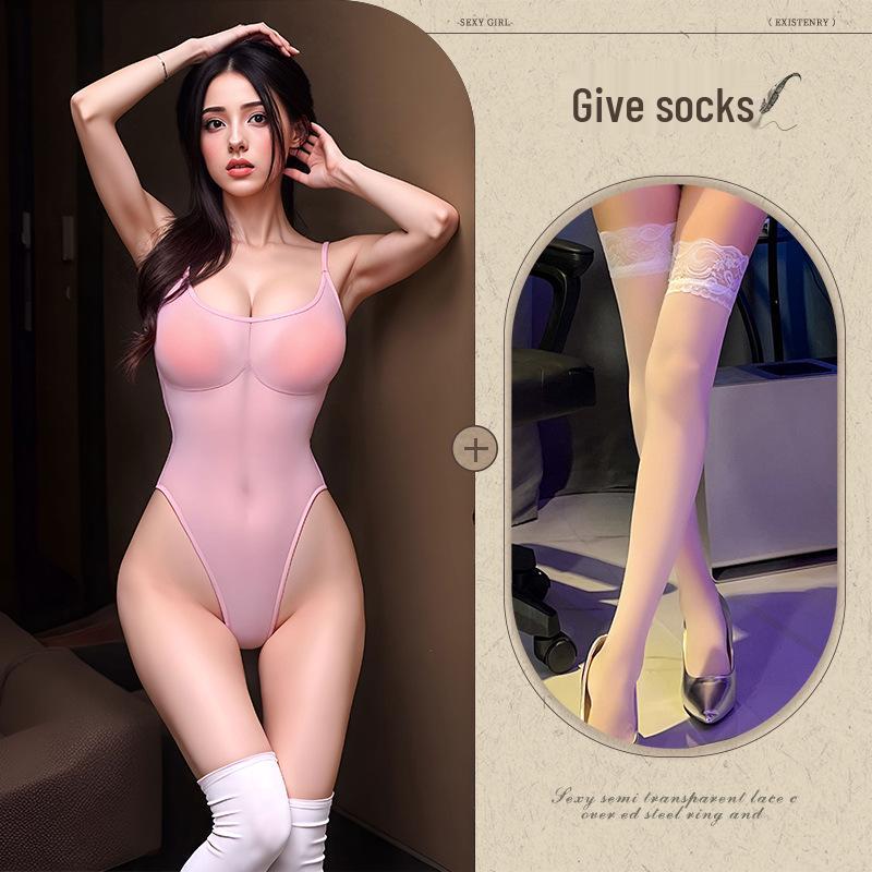 Night Listen Fragrance: Japanese Sexy Lingerie One-Piece with Open Crotch and Removable Features