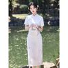 Cheongsam ricamato in tre colori stile nazionale Luo Shibo 1011 nuovo vestito estivo da ragazza di alta classe temperamento quotidiano