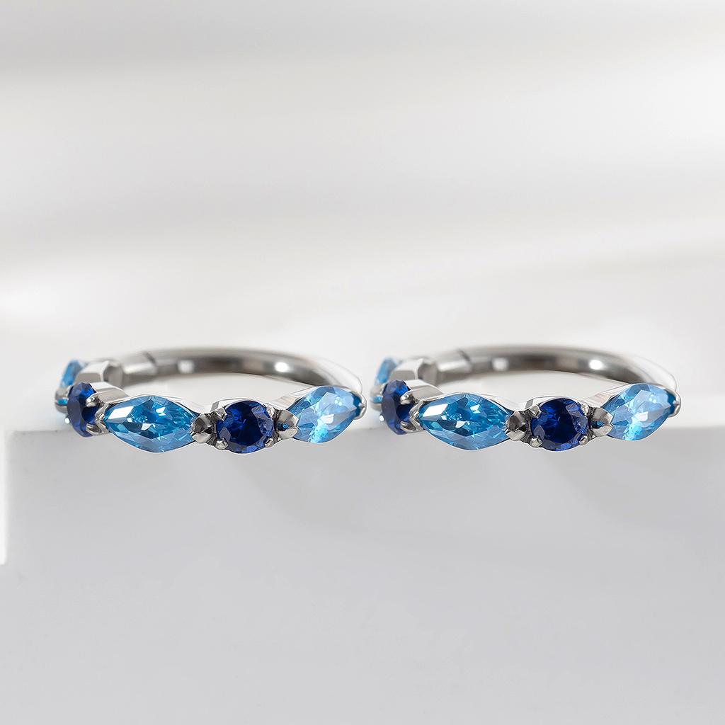 G23 Titanium Color CZ Hinged Segment Clicker Earring Cartilage Nose Hoop Septum Rings Piercing Jewelry