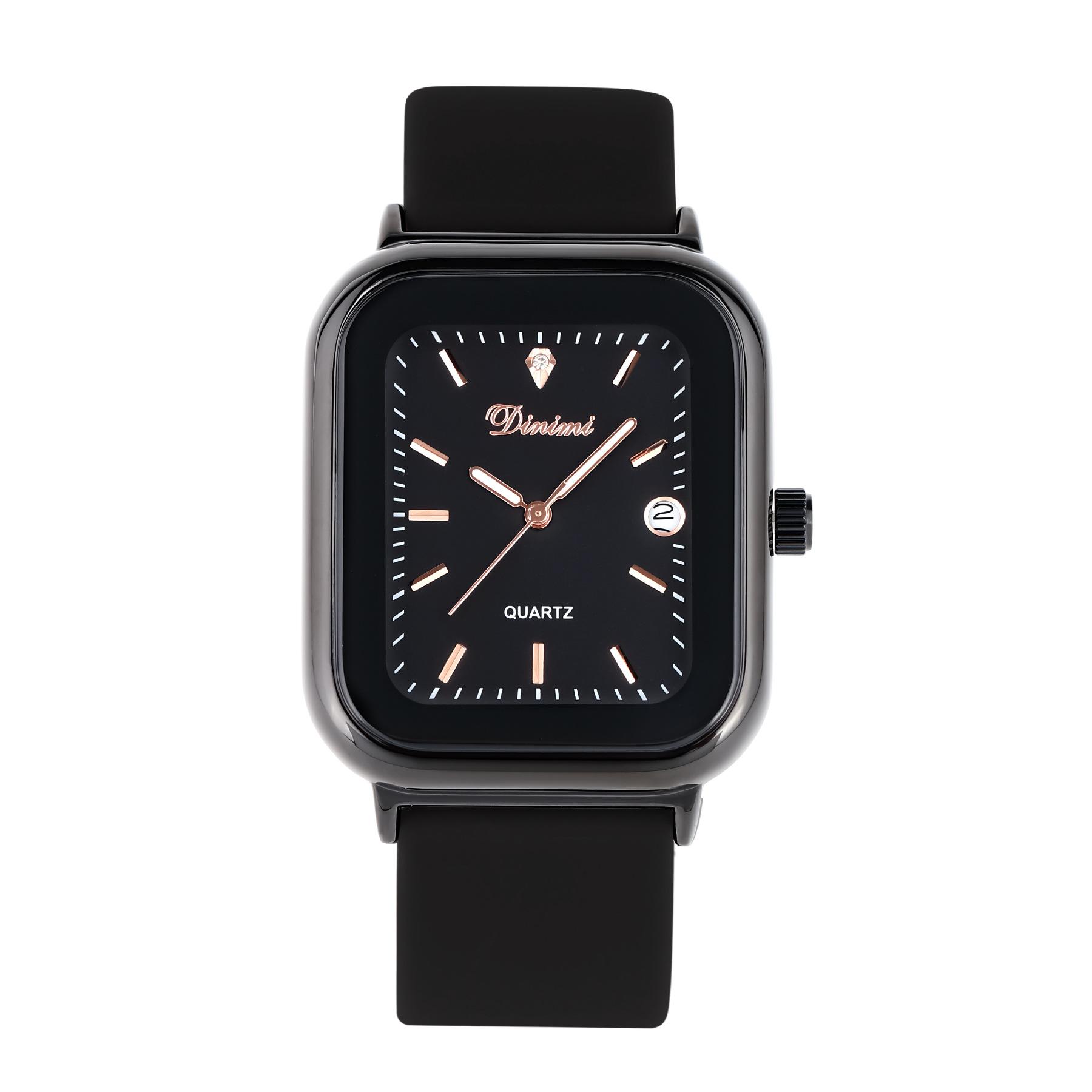 

Новые простые и модные студенческие квадратные кварцевые часы с календарем и силиконовым ремешком для путешествий, темпераментные часы