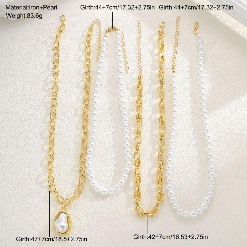Multi-Layer Paperclip Chain Necklace Gold Tone Choker Necklace Women