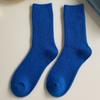 Damen Baumwolle Lockere Socken Herbst Winter Stricken Einfarbige Lange Schwarz Rosa Koreanische Japanische Schülerinnen Winterstrümpfe Retro