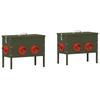 Chicken Feeder 2 Pcs Olive Green 41.5 X 20.5 X 33 Cm