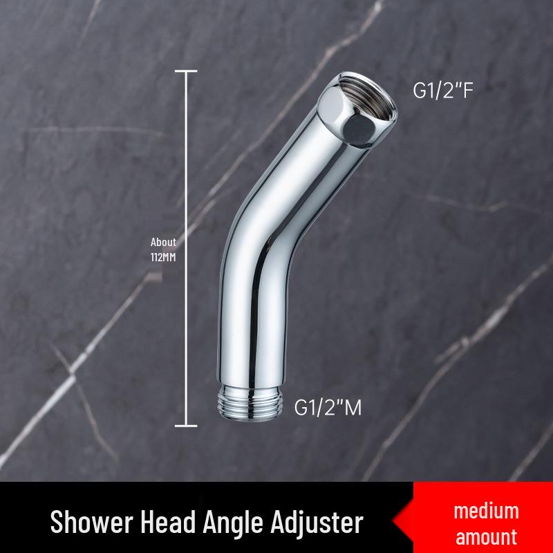 Adjustable 5-Degree Split Angle Copper Elbow Handheld Shower Head with Rotating Top Spray