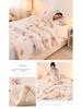 Three-Layer Quilted Milk Velvet Cartoon Blanket - Thick, Machine Washable, Ideal for Autumn/Winter Naps