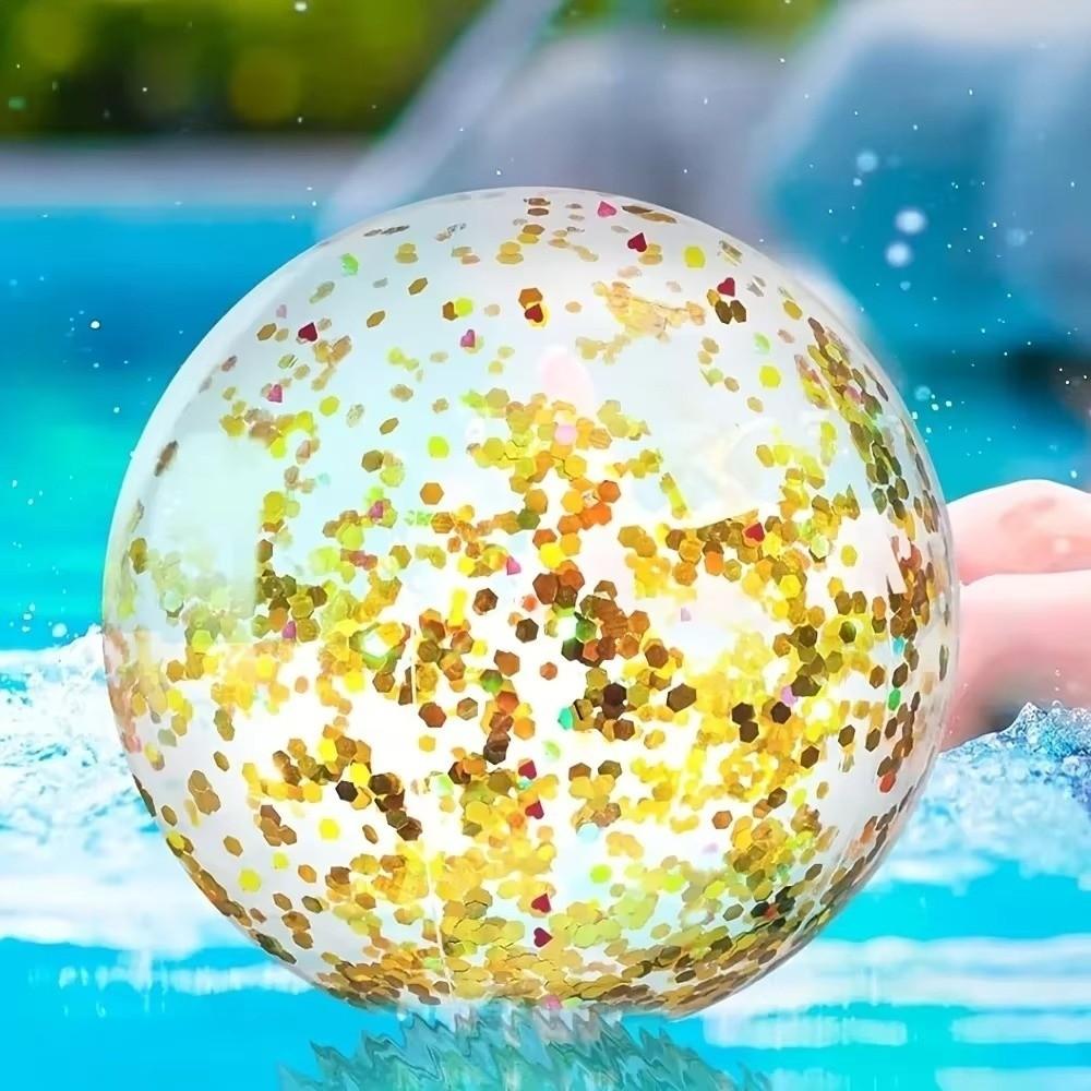 Pailletten Glitzer Strandball 40cm Wasserspielball Lustiger aufblasbarer Strandball Poolparty