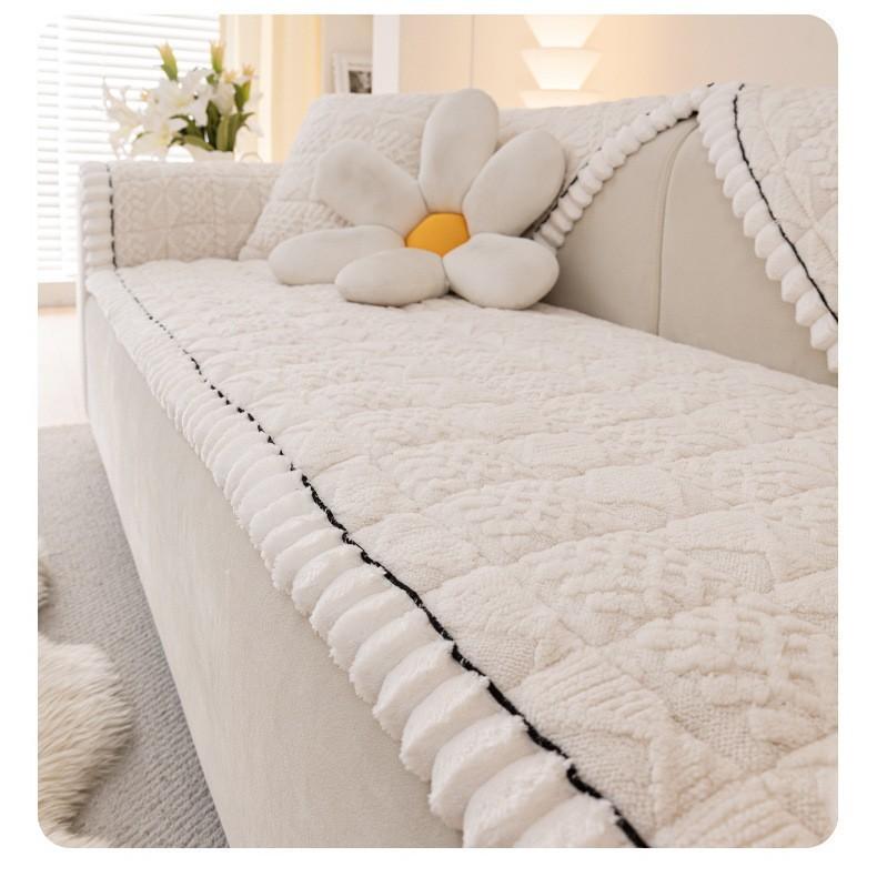 1Pcs Solid Color Thickened Sofa Mat Comfortable Soft Living Room Couch Cushion Modern Anti Slip Furniture Cover Home Decoration