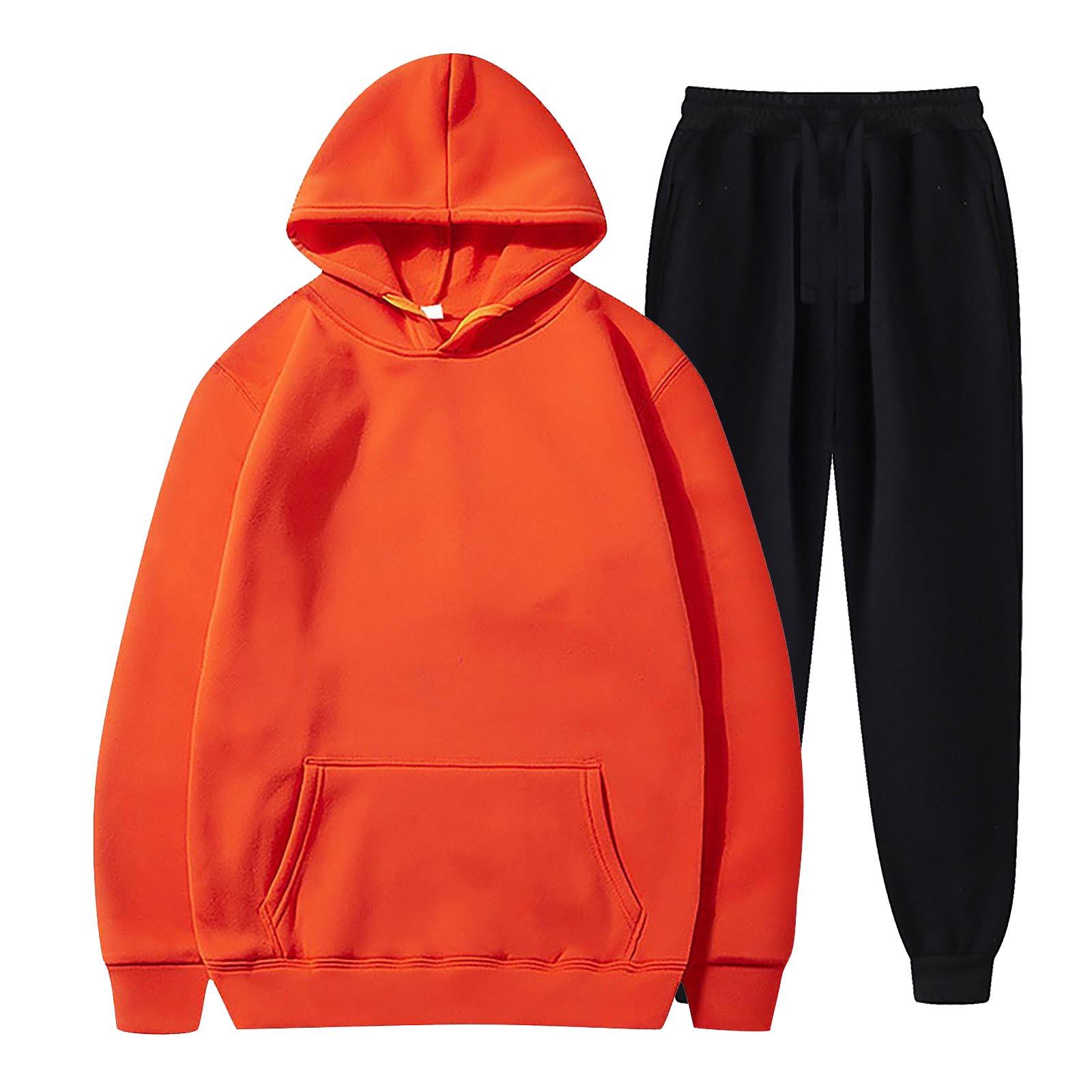 

Men s And Women Winter Sports Casual Fitness Suit With Dots Hoodie Sweatshirt And Pants S помаранчевий