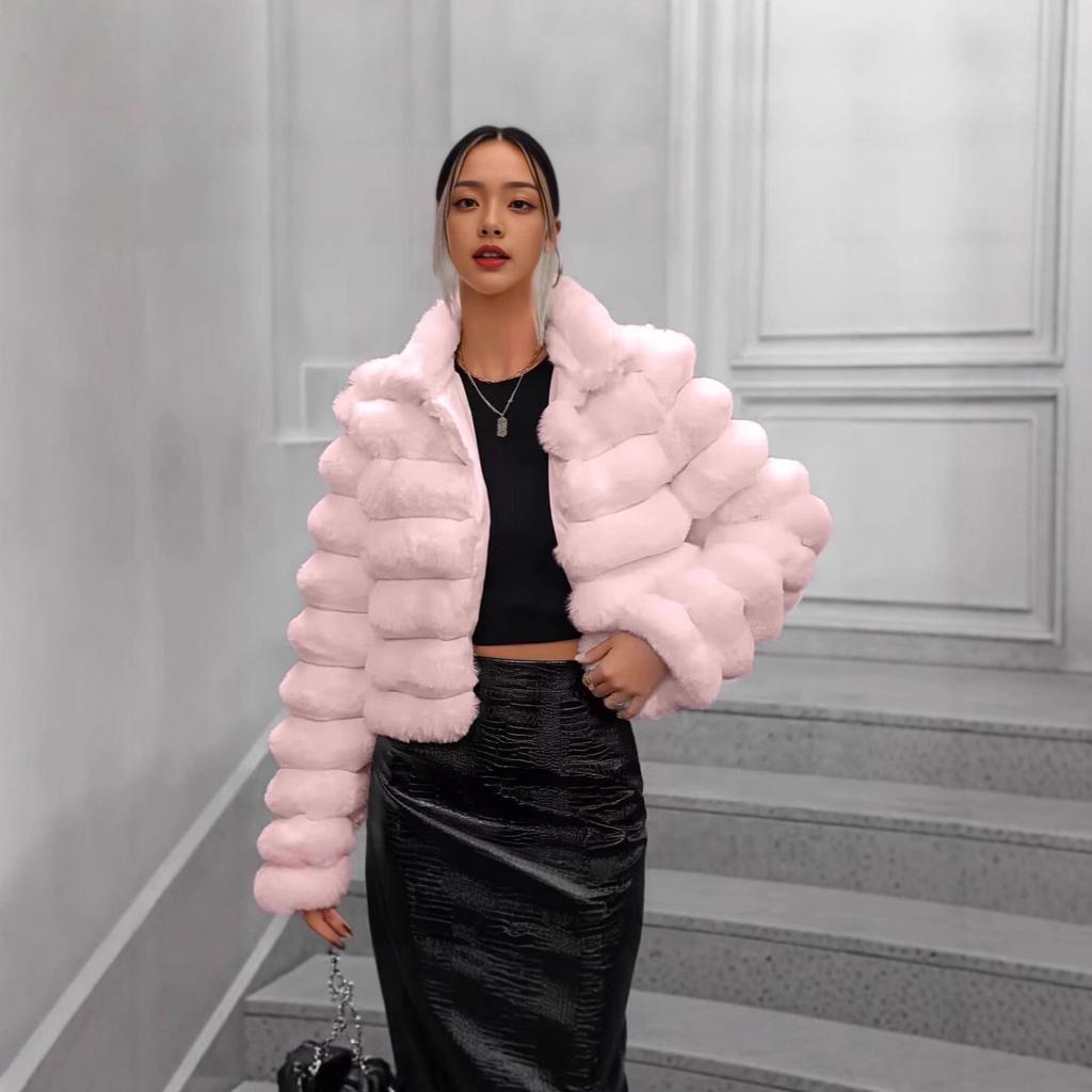 Autumn and winter new imitation fur jacket short female versatile European and American style celebrity ins light luxury style protection